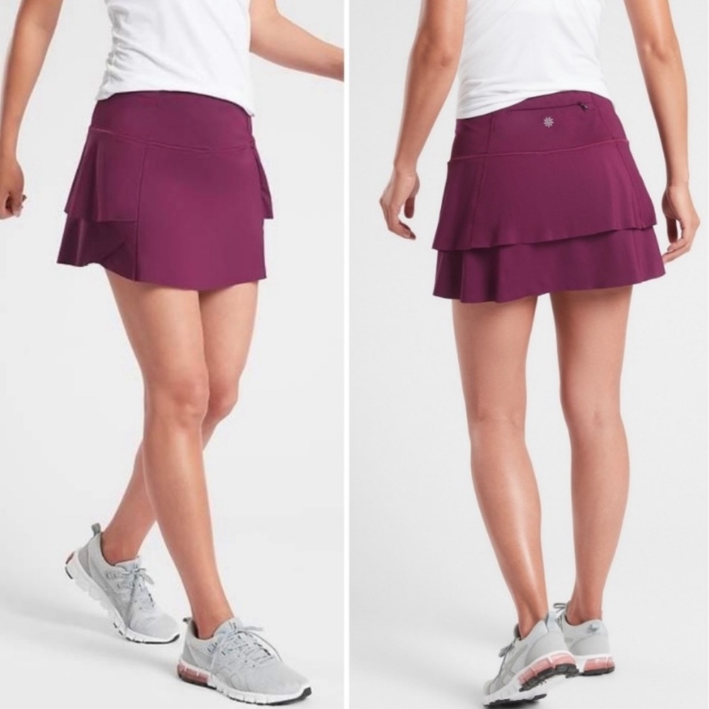Athleta Momentum Layered Tennis Skort Plum